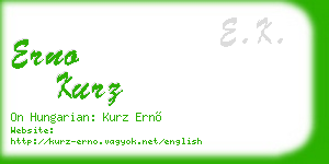 erno kurz business card